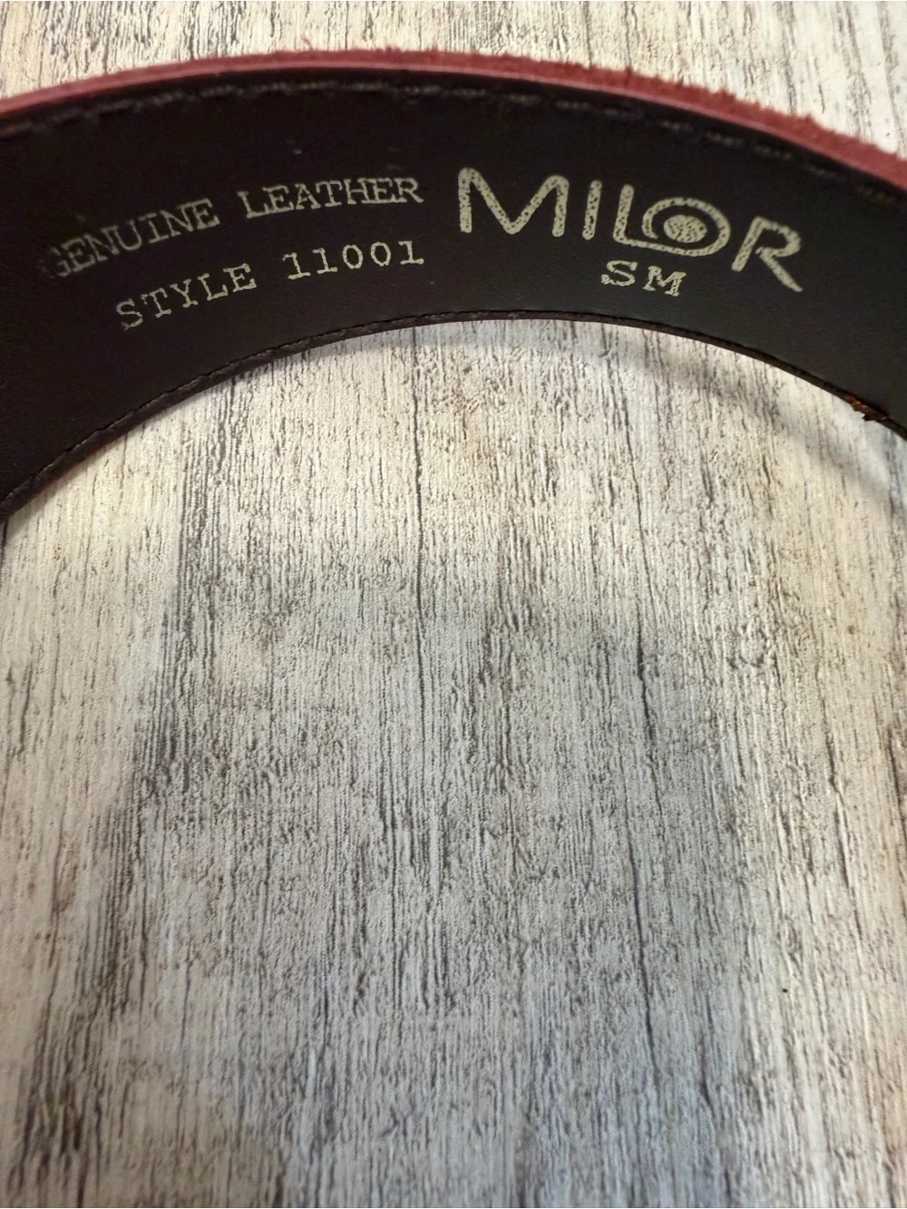 Milor Rust Suede Belt with Gold Stud Buckle
